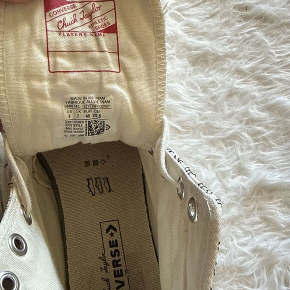 Converse Chuck Women’s 70 High Runway Cable Egret Black Sneakers - Picture 6 of 8